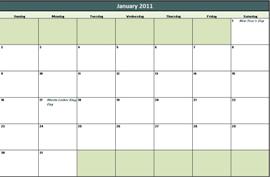 Calendars  Work 2011 on 2011 Calendar Spreadsheet