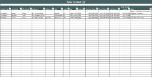 Sales Contact List Spreadsheet